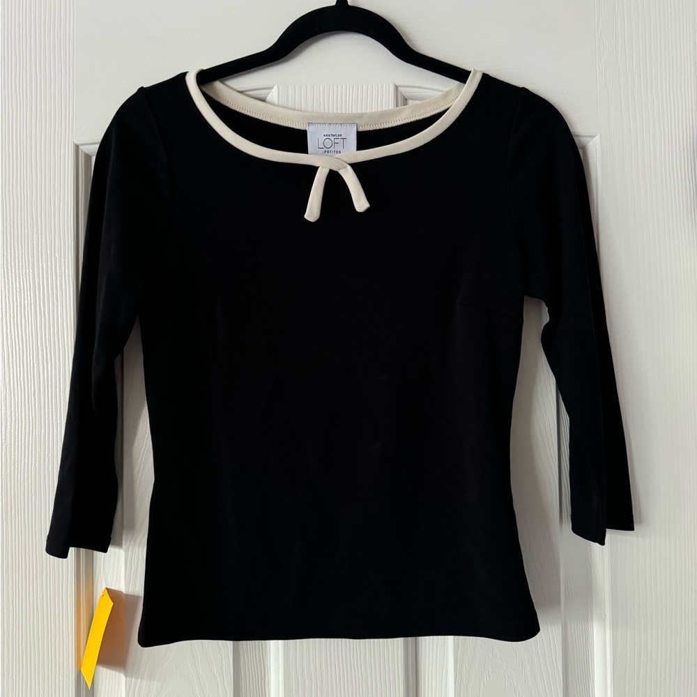 Y2K Ann Taylor LOFT Ballet Coquette Slinky Bow Top